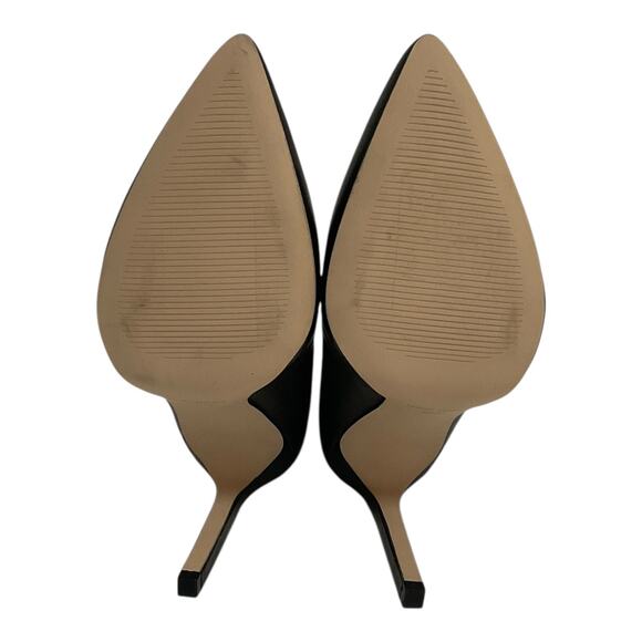 Nine West Women's Tatiana Leather Pointy Toe Stiletto Pumps Black Size 5 1/2 M - Picture 4 of 5
